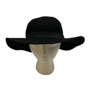 Forever 21 100% Wool Black Wide Brim Hat Floppy Womens Size S/M